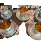 5 Rare Soviet Melchior Cups Silver & Gold Demitasse Cup Vintage NIB — photo 1