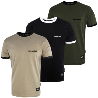 PRETORIAN T-Shirt Herren Pit Bull Hooligans Small Logo Desert Military Casual 