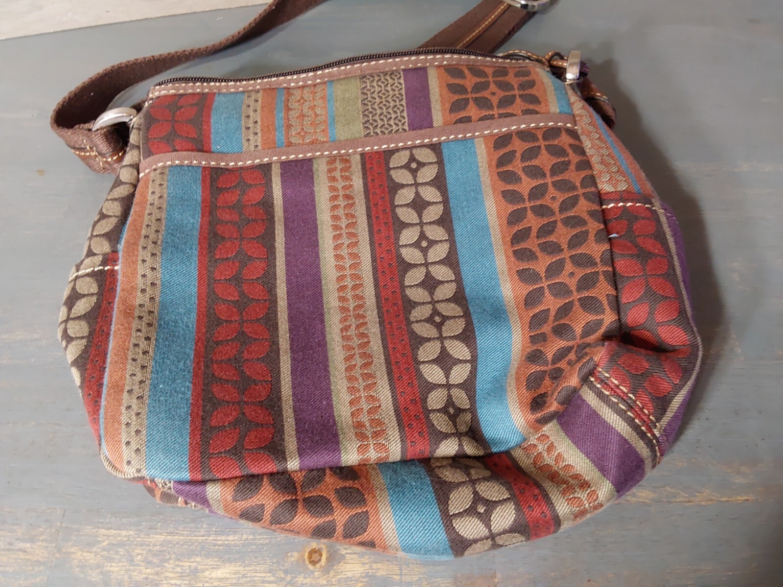 Fossil Canvas Patchwork Crossbody Shoulder Purse … - image 5