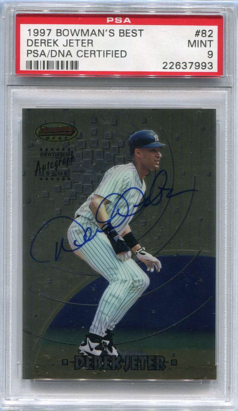 1997 Bowman's Best Autographs 82 Derek Jeter Auto PSA 9 MINT PSA/DNA Certified