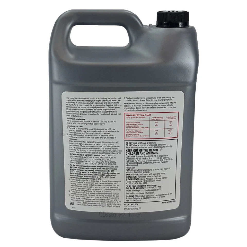 Refrigerante Anticongelante Color Azul 100% Concentrado 1 Galón para BMW Mini Genuino Foto 3 de 3
