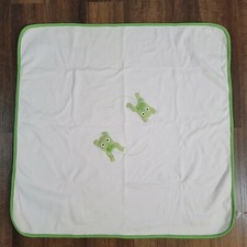 Gymboree Playtime Frog Baby Blanket 2004 Security Lovey Cotton White Green