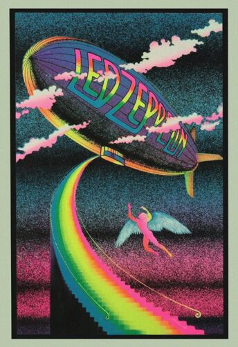 Led Zeppelin Concert Reproduction 11x16 Poster Stairway to Heaven Neon - Picture 1 of 1