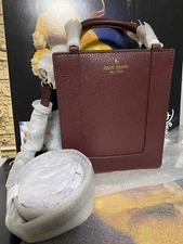 NWT Kate Spade  Lena Pebbled Leather Mini Tote Crossbody In Cherrywood