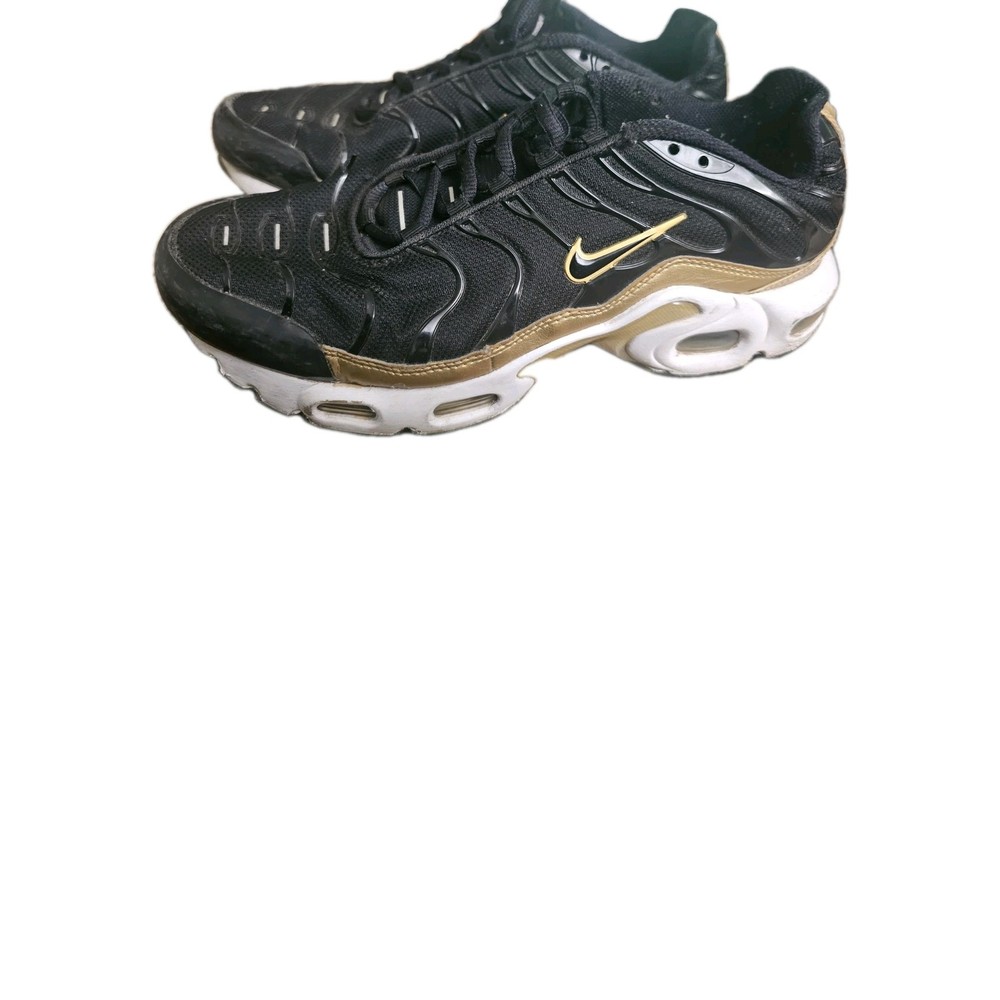 Nike Air Max Plus TN Womens Sneakers Size 6Y Black Gold