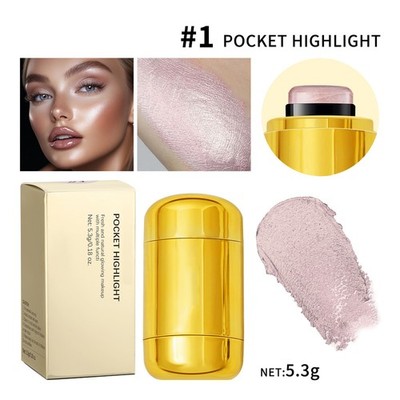 Women Highlighter Stick Portable Pocket Highlight Blusher Stick Multi-purpose