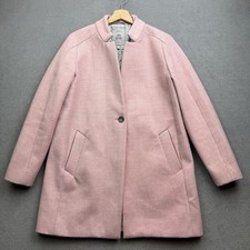 JOULES Coat Women UK 12 Pink Addington Herringbone Tweed Relaxed Country Jacket