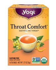 Yogi Tea Organic Throat Comfort Tea, 16 ct 16 Count Pack of 1 , Yellow