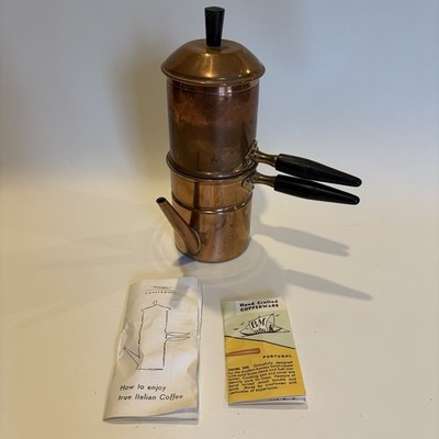 Douro Copper Neapolitan Coffee Pot - Vintage Portuguese Flip Coffee Maker