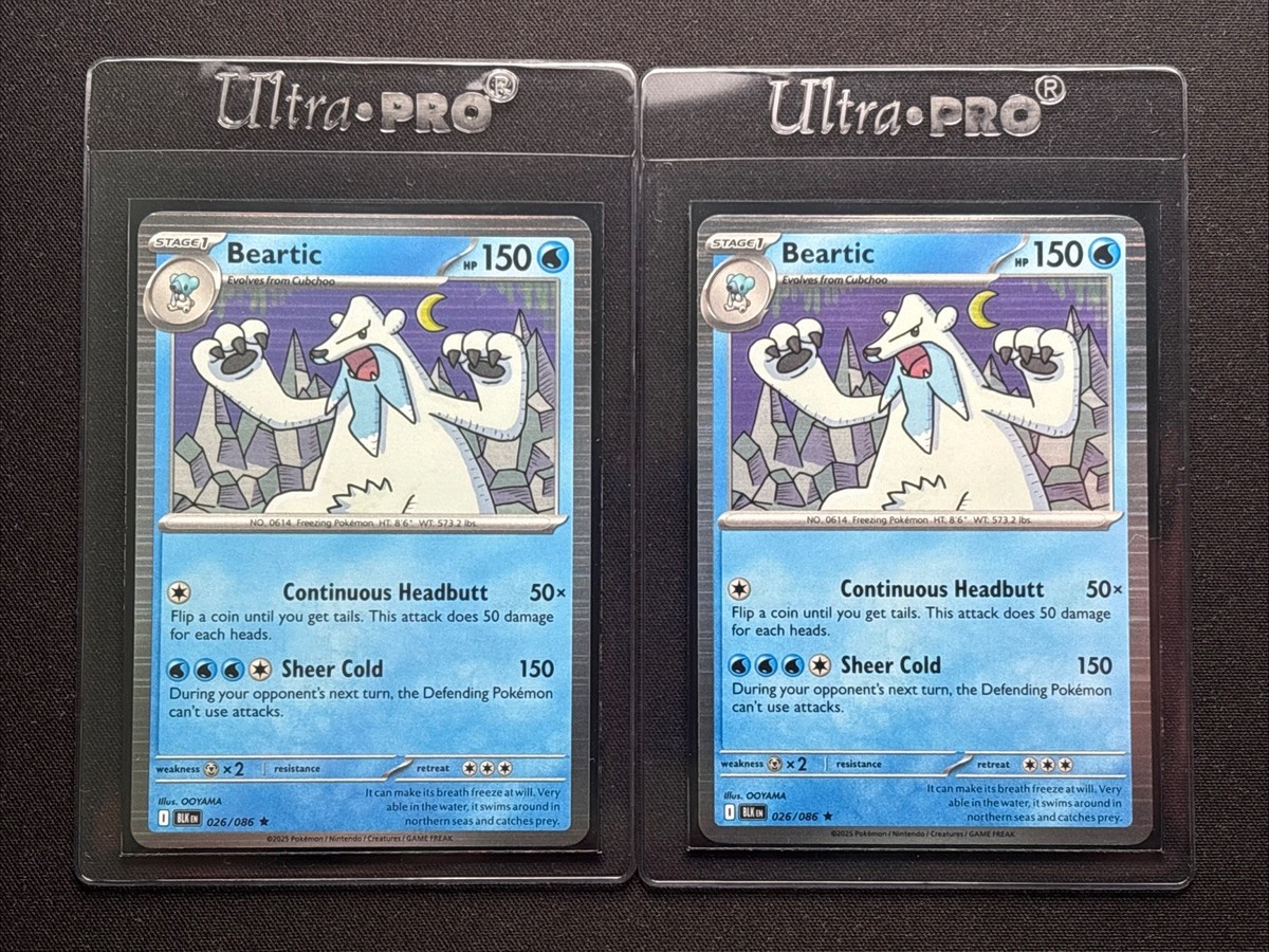 beartic pokemon card value Beartic 026/086 Sv: Black Bolt Holo (x2)