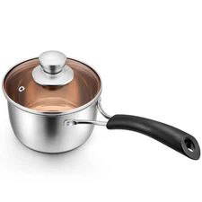 P&P CHEF 1 Quart Saucepan, Stainless Steel Saucepan with Lid, Small Sauce Pan...