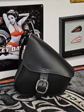 Willie & Max Black Leather Swing Arm Bag Luggage Kit 59904-08 FIT H-D SOFTAIL