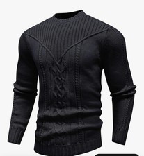 Men's Pullover Long Sleeve Crewneck Knitted Sweater