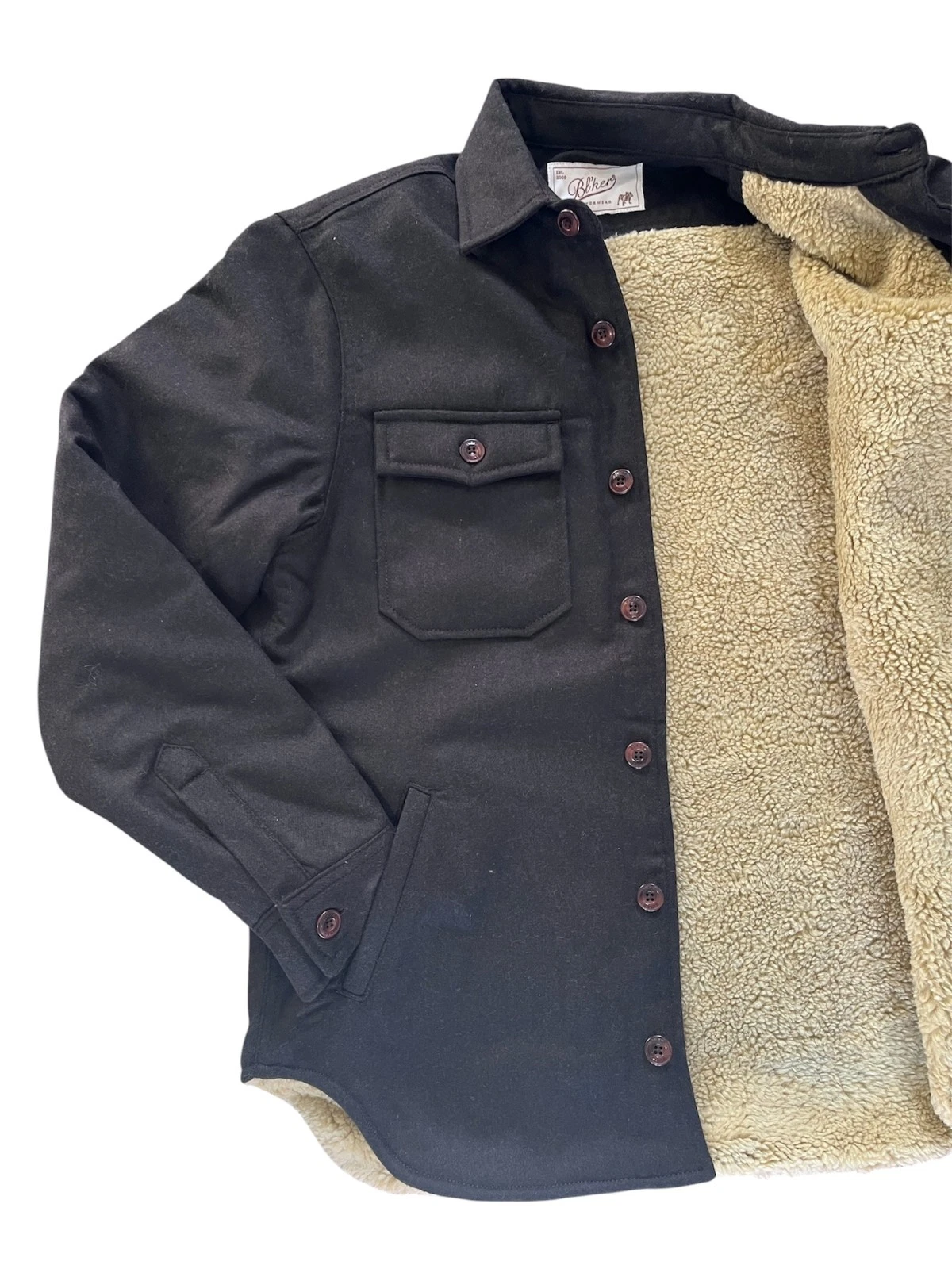 🔵 Bl’ker - Denali Wool Padded Shirt-Jacket BLKMAI26-W5001 Brown New Men's FW26 image 3