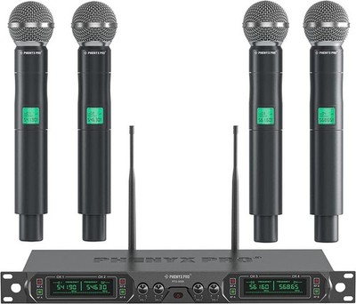 Phenyx Pro Funkmikrofonsystem, 4-Kanal UHF Funkmikrofon, Feststehend