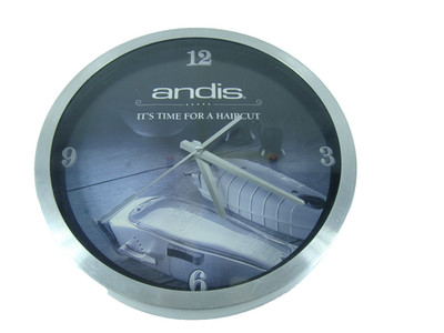 Andis Clippers Barber Shop Equipment Sign Wall Clock Salon Hair Care Quartz