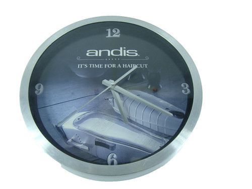 Andis Clippers Barber Shop Equipment Sign Wall Clock Salon Hair Care Quartz