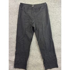 Eileen Fisher Straight Leg Pants Womens Size M Black Elastic Waist Made in USA