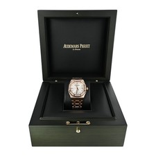 Audemars Piguet Royal Oak Watch 34MM Silver Index Hour Markers Dial Rose Gold 9