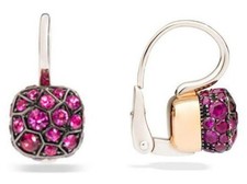 Bellissimi orecchini in laboratorio coltivati bellissimi Pomellato Nudo Design Rubino placcati oro 18k