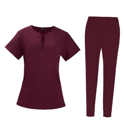 Weibliche Krankenpflege Peelings Uniform Stretch mehrere Taschen weich atmungsaktiv