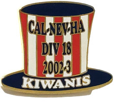 Kiwanis Inter. Cal-Nev-Ha Division 18 2002-03 (Top Hat) Lapel Pin
