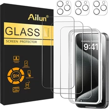 3 Pack Screen Protector for Iphone 15 Pro Max [6.7 Inch] + 3 Pack Camera Lens Pr