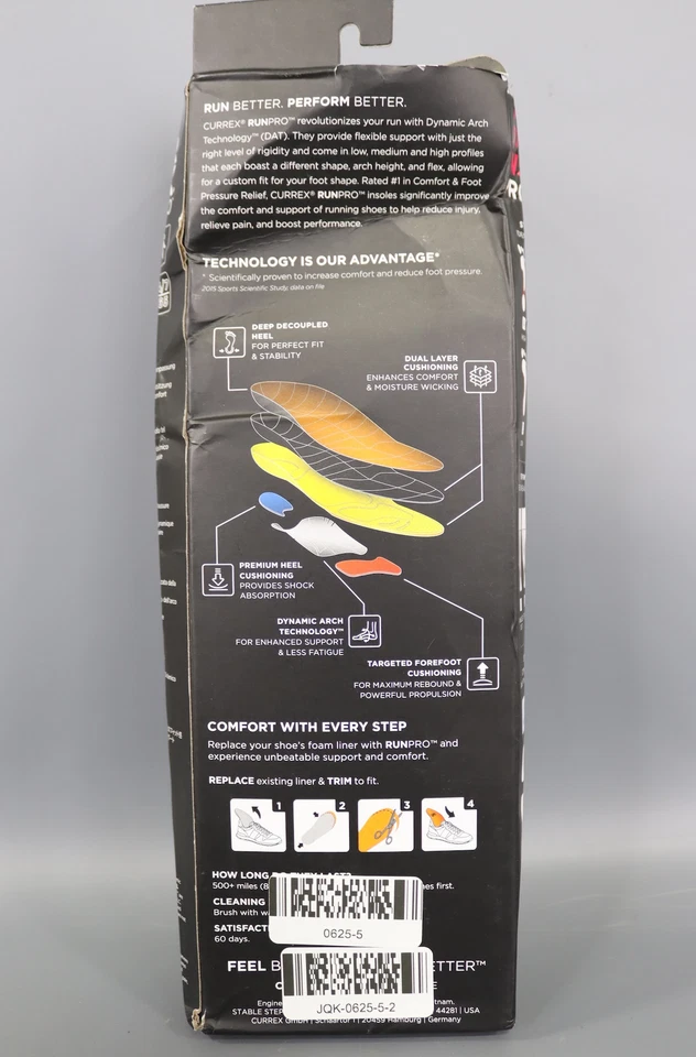 Plantillas Currex RunPro de arco medio plantillas tamaño - M (M7-8,5 / W8,5-10) Foto 2 de 4