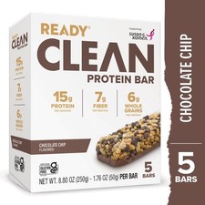 Chocolate Chip Protein Bars 5 Count Ready Clean Snack Gluten Free Energy