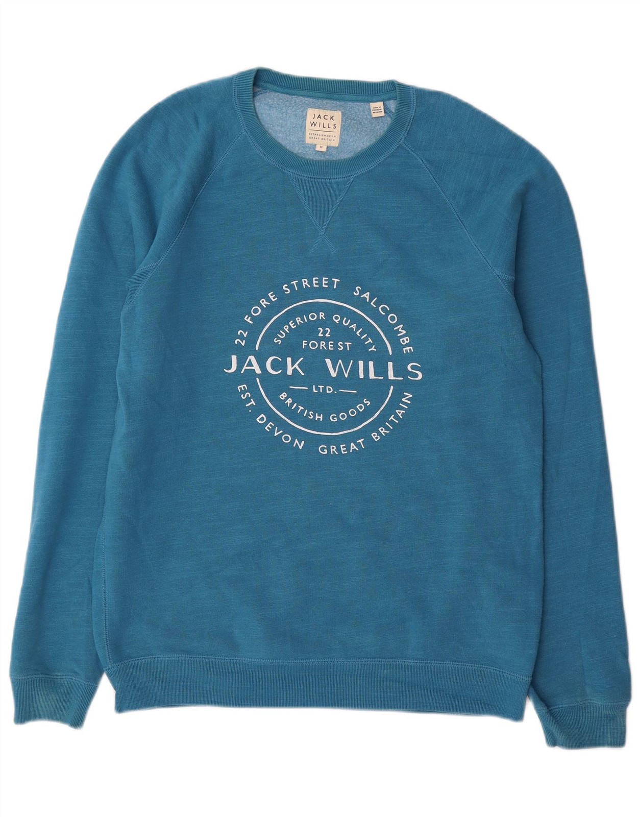 Jack Wills Mens Graphic Sweatshirt Jumper Medium Blue Cotton CV12