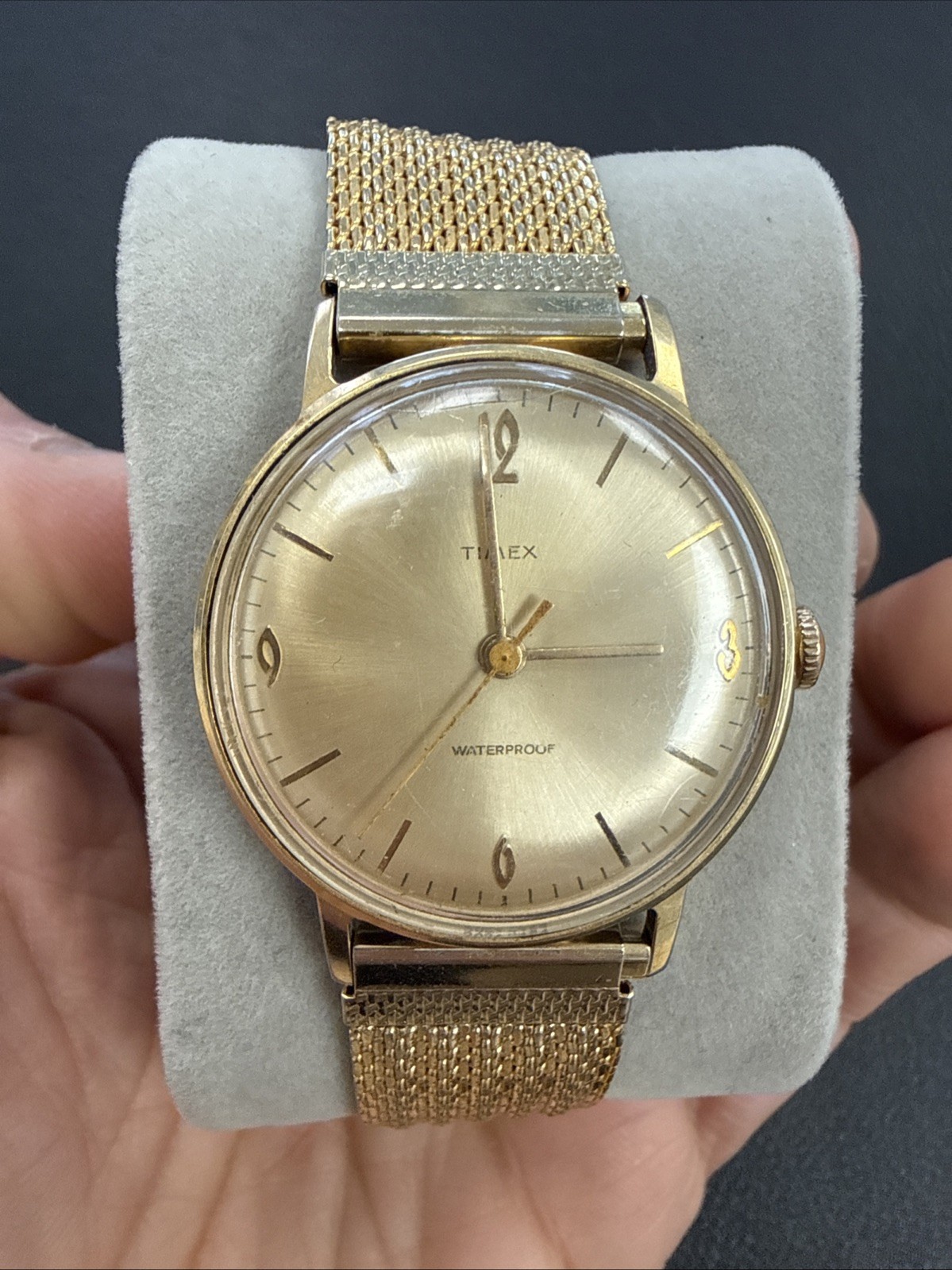 Vintage Timex Marlin Watch 1960’s, Beautiful Gold Tone Bracelet Men’s 32mm AS-IS
