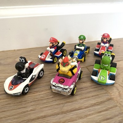 Lot 6 Mattel Nintendo Super Mario Kart Hot Wheels Cars Bowser Black Yoshi & More