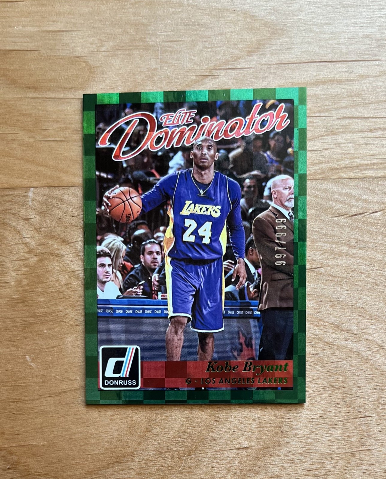 Kobe Bryant 2015-16 Panini Donruss Elite Dominator #8 /999 Green Lakers Mamba