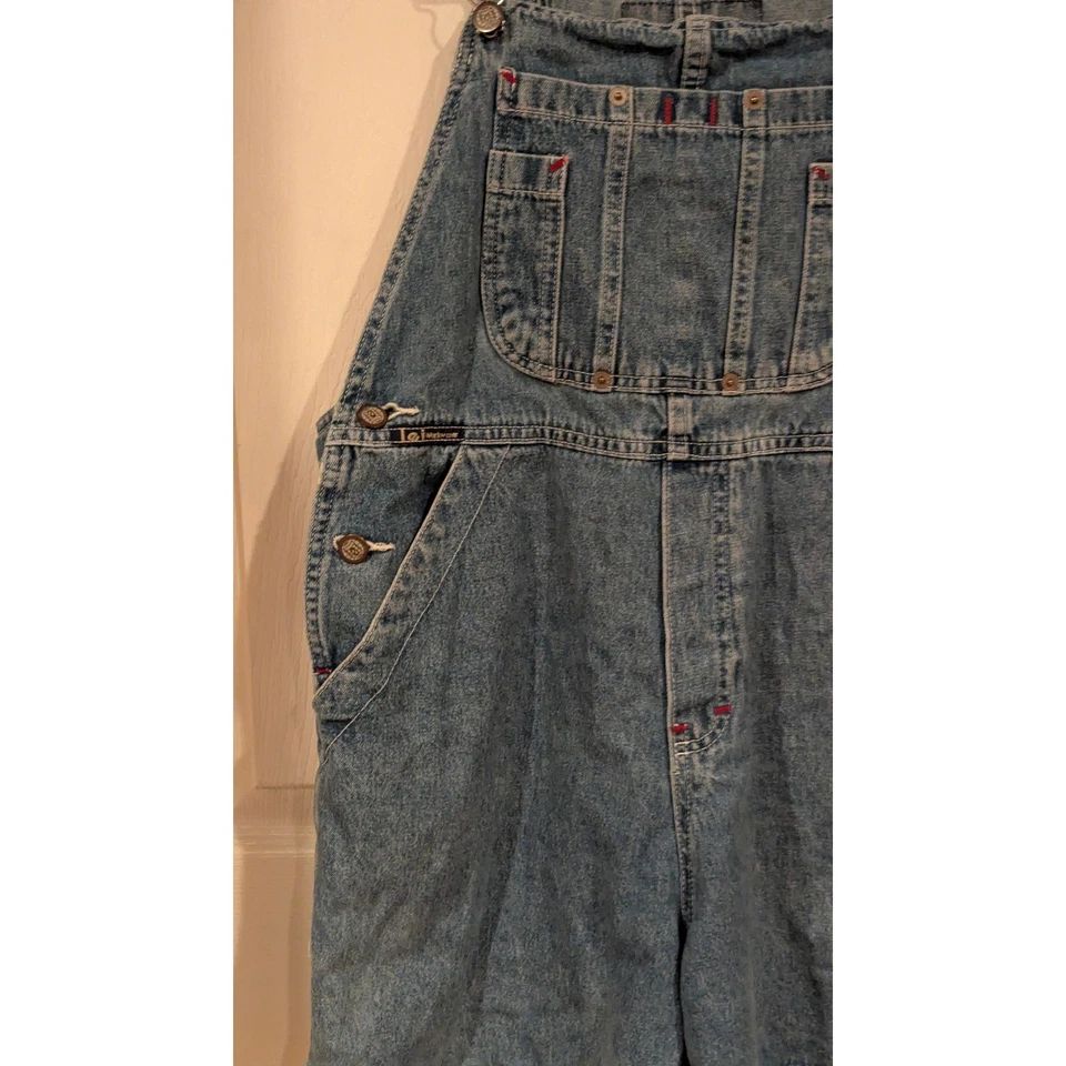 Mono corto de mezclilla LEI azul algodón talla pequeña estilo retro Y2K Foto 2 de 4