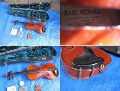 Violin Karl Hofner Bubenreuth Near Erlangen Germany SN 8749 and