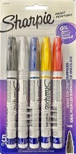 Sharpie Oil-Based Paint Markers Fine Point Assorted Colors 5-Count 37371PP