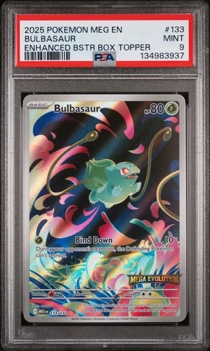 2025 Pokemon Mega Evolution Enhanced Box Topper BULBASAUR #133 PSA 9