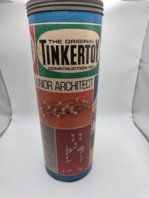 Vintage 1970s Tinker Toy Tinkertoy 114 Pieces Junior Architect Building Set  136