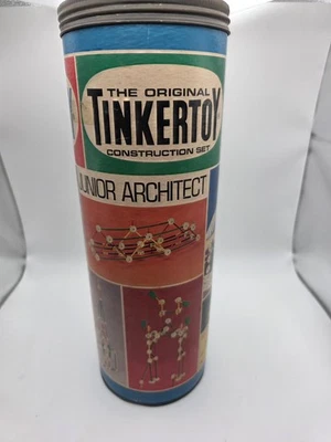 Vintage 1970s Tinker Toy Tinkertoy 114 Pieces Junior Architect Building Set 136 - Image 1 of 4
