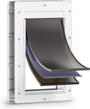 3-Flap Pet Door for Wall Dog Door for Wall Exterior, Large Doggie Door for Walls