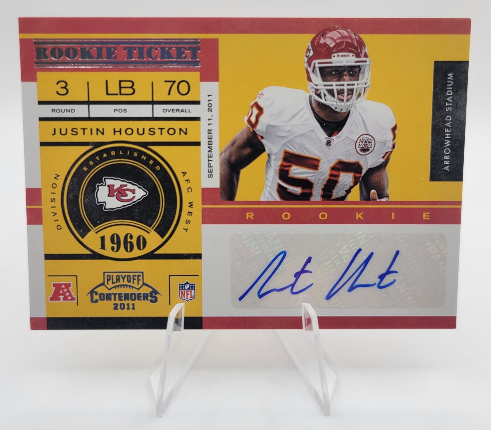 Justin Houston Playoff Contenders #147 Autograph