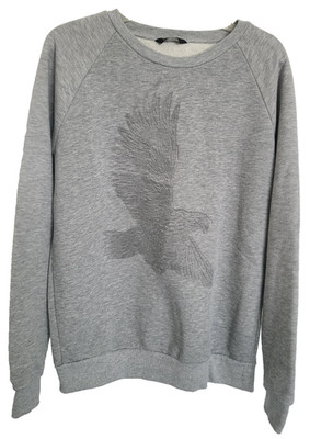 PULL&BEAR Womens Sweatshirt SIZE M Fleece Long Sleeve Gray Cotton Polyester