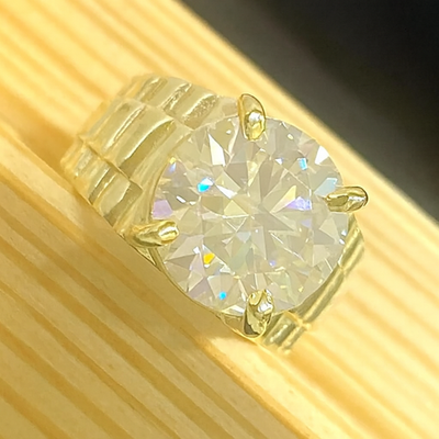 Round Cut Lab Grown Diamond Solitaire Wedding Men's Ring