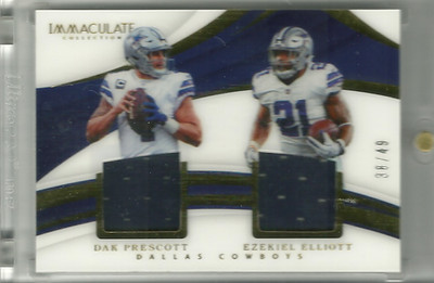 Dak Prescott / Ezekiel Elliott 2018 Panini Immaculate Dual Jersey Card 38/49