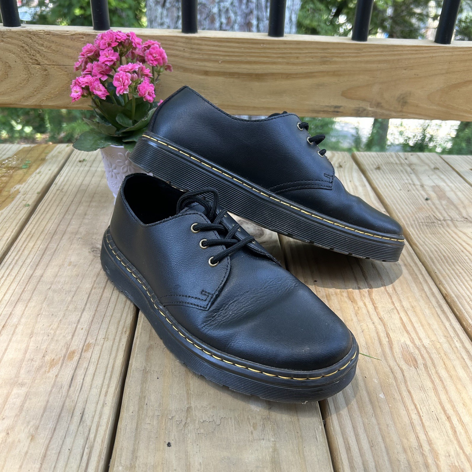Doc Dr. Martens Zavala Lo 3-Eye Oxford Shoes Black Leather EU 39  M7 L 8
