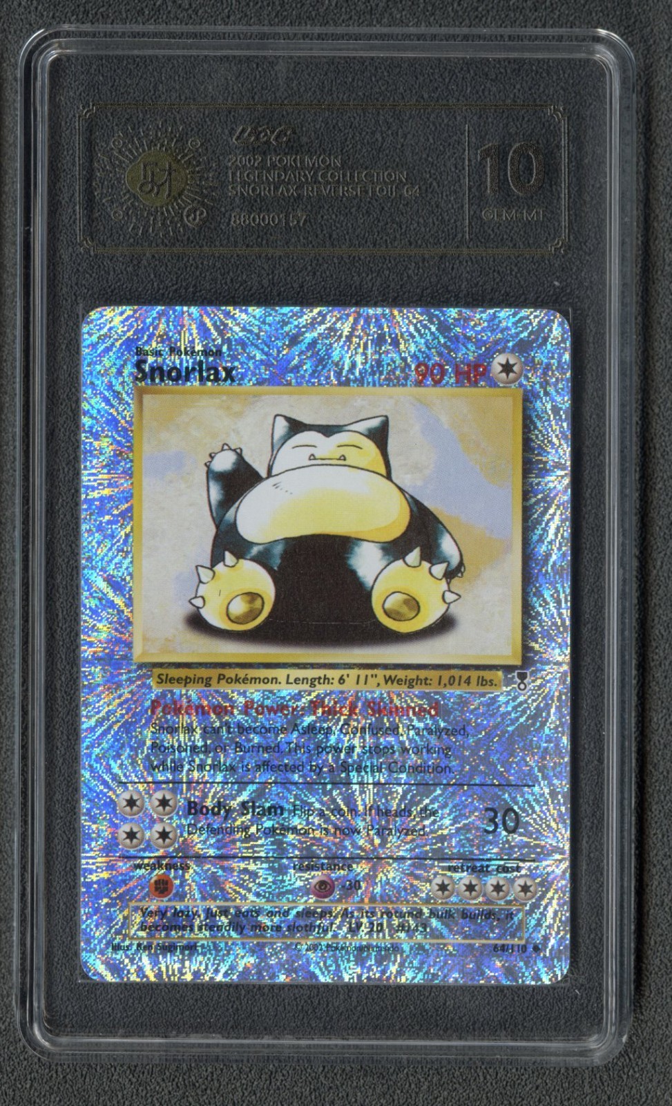 2002 Pokemon Legendary Collection Snorlax Reverse Foil #64 LCC 10 GEM MINT