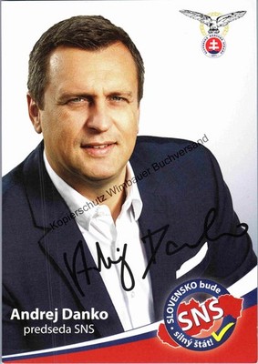 Autogramm Andrej Danko Parlamentspräsident Slowakei /// Autograph signiert signe