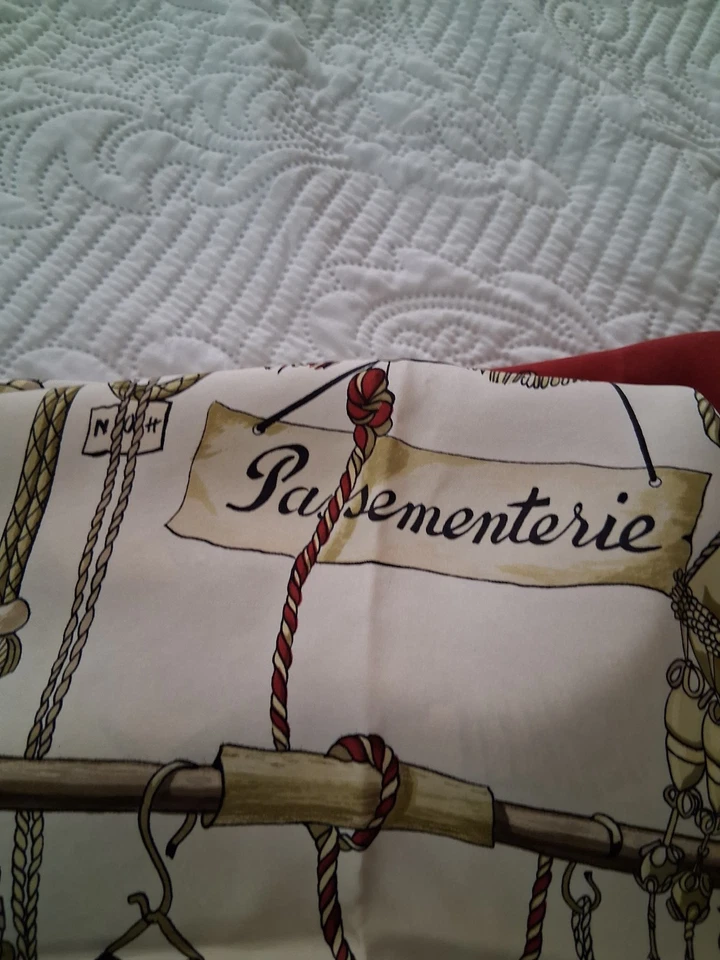 Atuh Hermes Burgundy Passementerie 90 Silk Carré Scarf Paris - Image 4 of 4