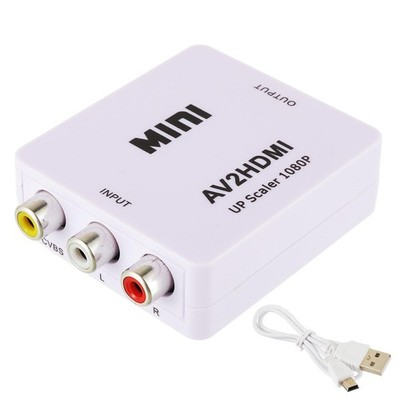 Cinch auf HDMI Adapter AV auf HDMI Konverter, 1080P Unterstützt PAL/NTSC RCA
