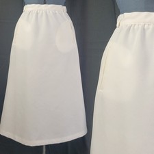 Vintage Panther White A-Line Skirt w Front Slit Pockets Size 11/12